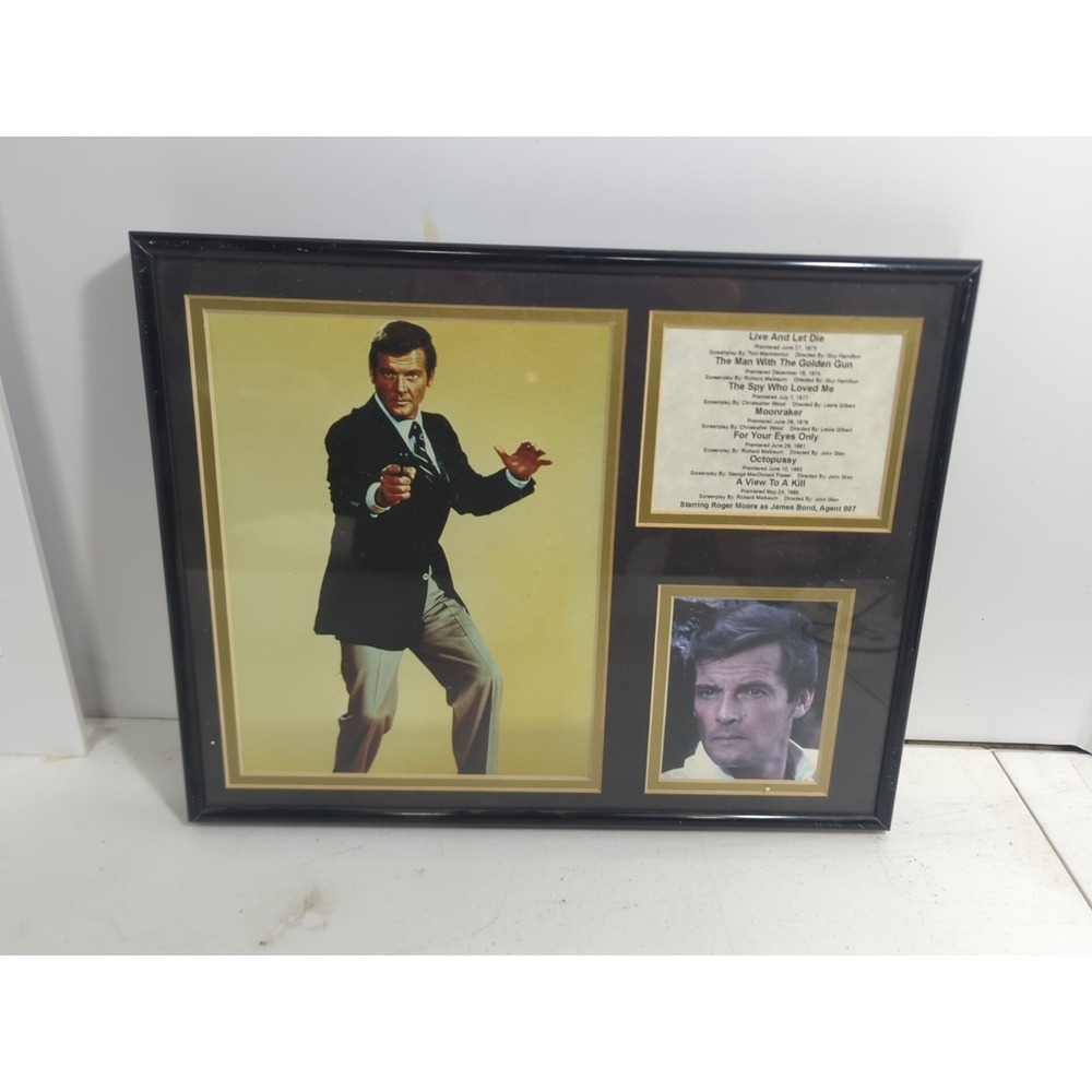 James Bond Roger Moore Framed Photo Collage 11 x 14-Inch